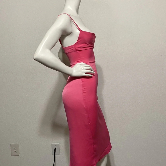 WeWoreWhat NEW 90's Inspired Coquette Indie Sleeze Pink Midi Slip Dress Size 2 - Picture 2 of 11
